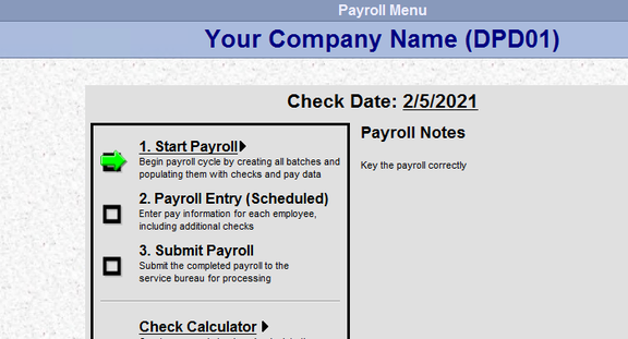 Start Payroll in RPD