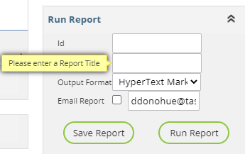 Save Report dialogue