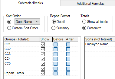 Customize option