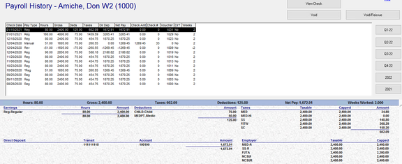 Check showing taxable wages with no pre-tax deduction reduction