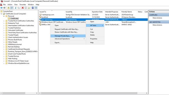 Manage Private Keys