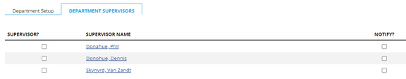 Check Settings / Supervisor section