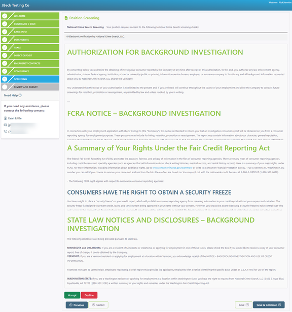NCS Admin portal — additional settings