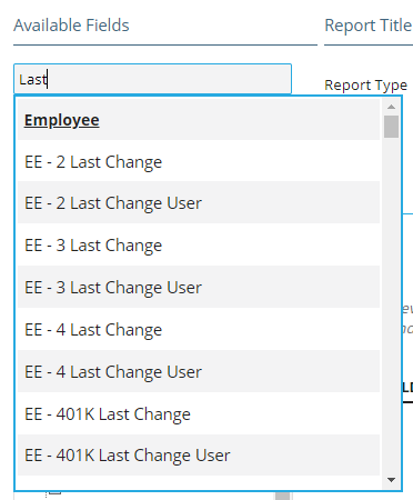 Field search results