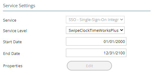 SSO service setup